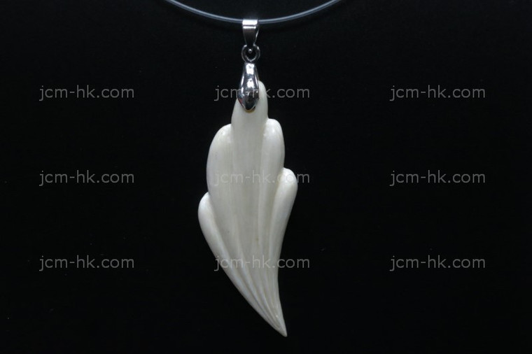 20x55mm Buffalo Bone Carved Designer Bead Pendant [z7443]