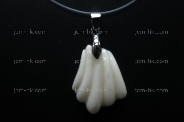 25x28mm Buffalo Bone Carved Designer Bead Pendant [z7462]