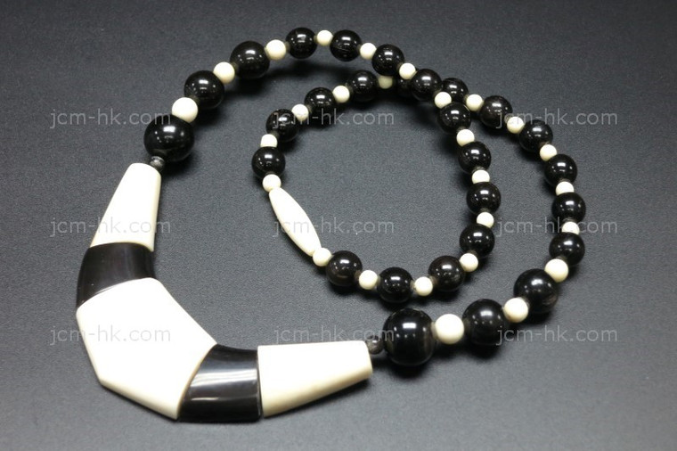 75x25mm Buffalo Bone Necklace 18" [z7609]