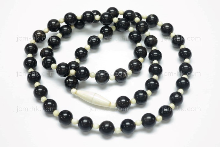8mm Buffalo Bone & Horn Necklace 18" [z7613]
