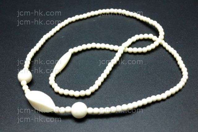 8x20mm & 3mm Buffalo Bone Necklace 17" [z7829]