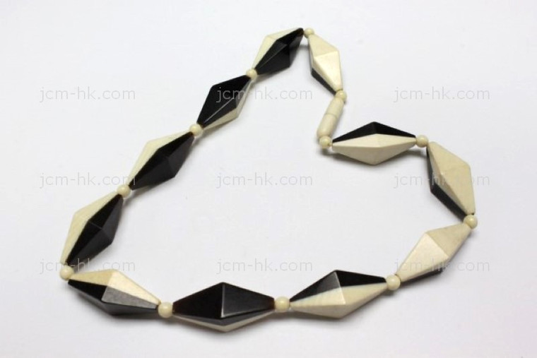 10x26mm Buffalo Bone & Buffalo Horn Necklace 15" [z7830]