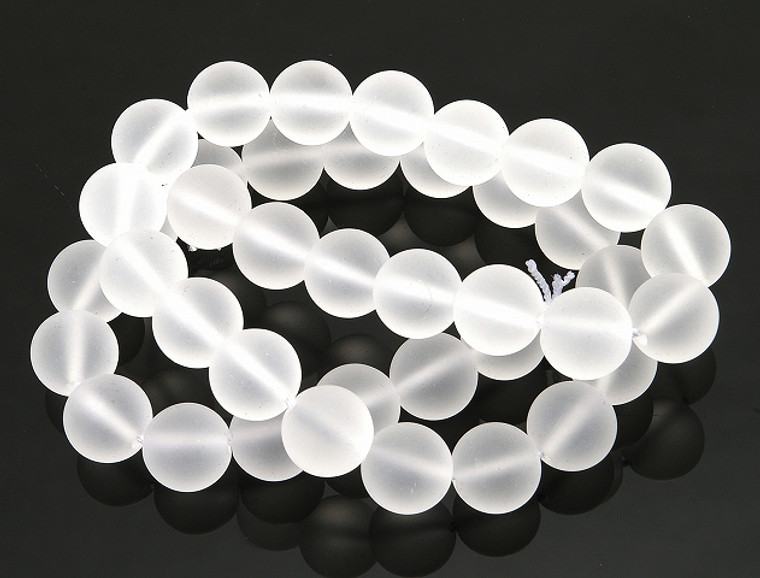 10mm Matte Crystal Round Beads 15.5" synthetic [10a5m]