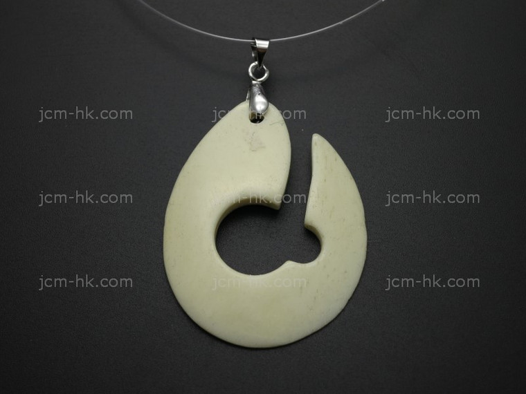 32x42mm Buffalo Bone Maori Bead Pendant [z8114]