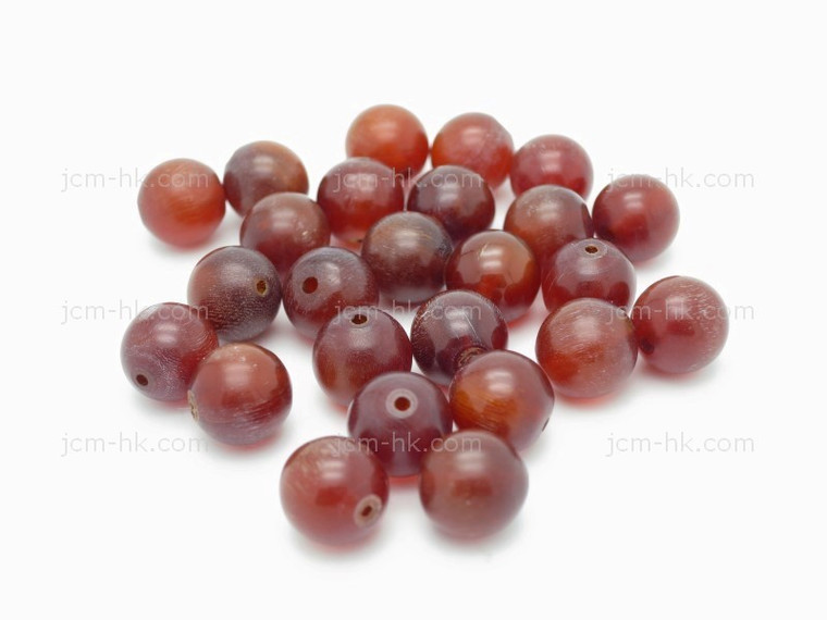 10mm Amber Horn Rlound Beads 20pcs. [z2040]