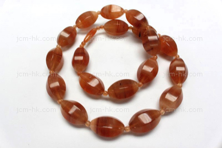 25x15mm Amber Horn Necklace 18" [z7545]