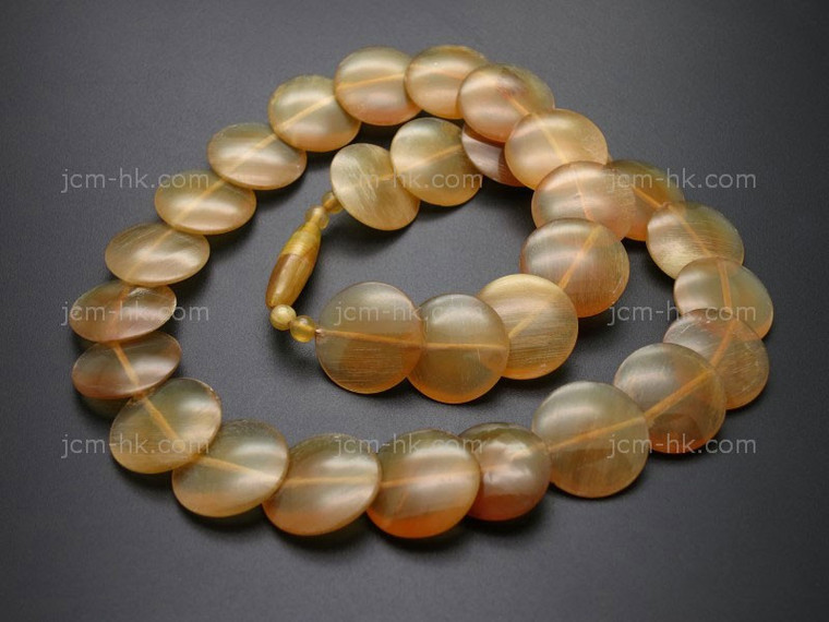 18mm Amber Horn Necklace 17" [z8133]