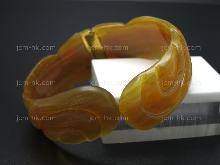 25mm Free Size Amber Horn Bangle [z8288]