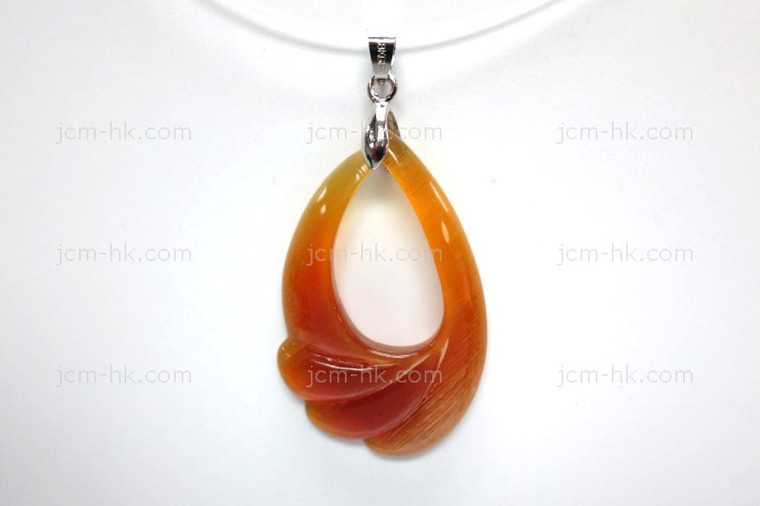 28x46mm Amber Horn Designer Bead Pendant [z8373]