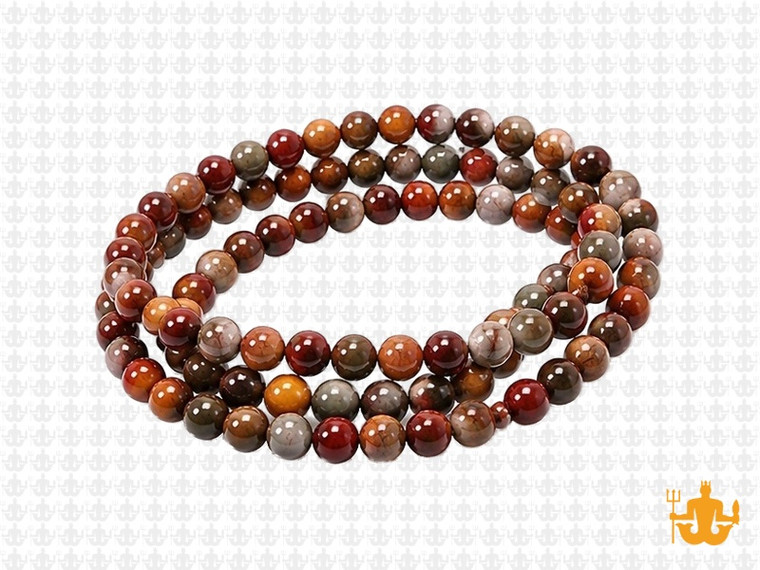 4mm Petrified Wood Agate round beads 15.5" natural [4r38]