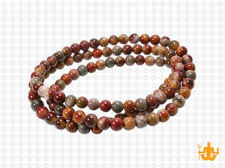 4mm Red Creek Jasper round beads 15.5" natural [4r38a]