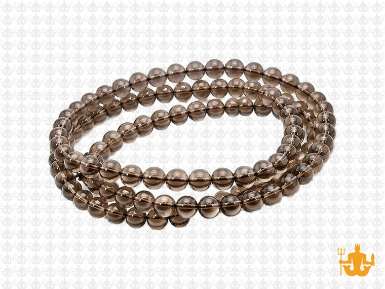 4mm Smoky Crystal Round Beads 15.5" natural [4r4]