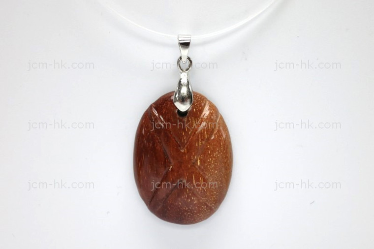 25X32mm Wood Carved Designer Bead Pendant [z1508]