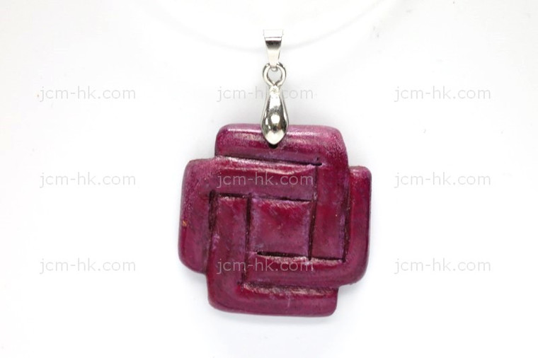 28X30mm Wood Carved Designer Bead Pendant [z1516]