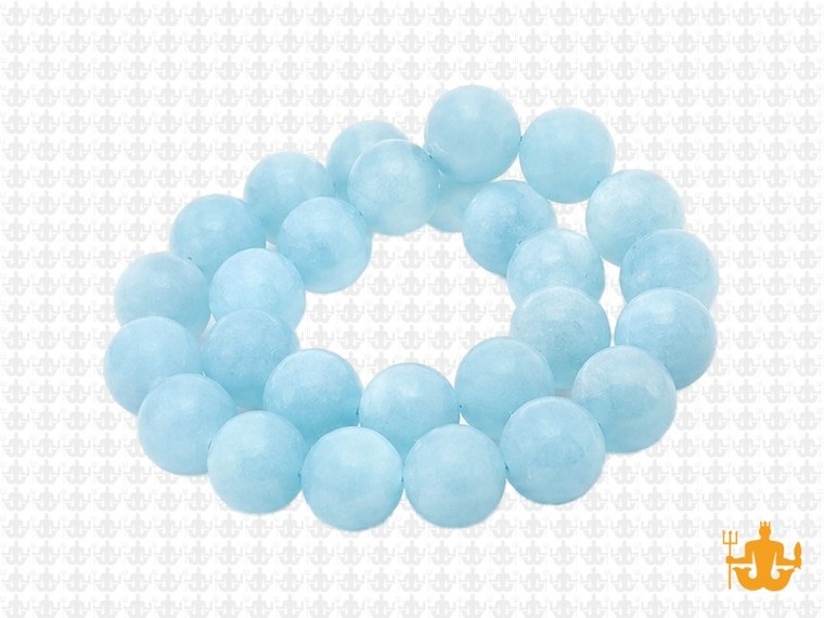 10mm Matte Aqua Quartz Round Beads 15.5" synthetic [10a70m]