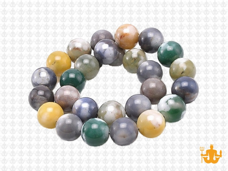 10mm Mix Dot Agate Beads 15.5" dyed [10g5x]