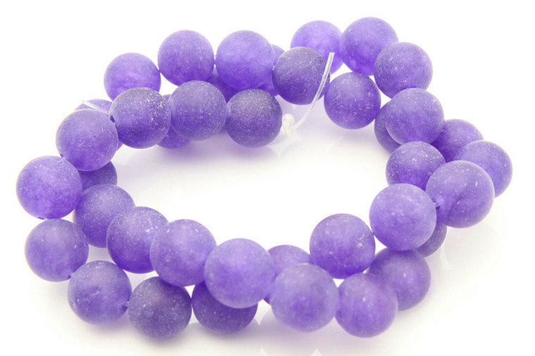 12mm Matte Sky Quartz Round Beads 15.5" dyed [12b6m]