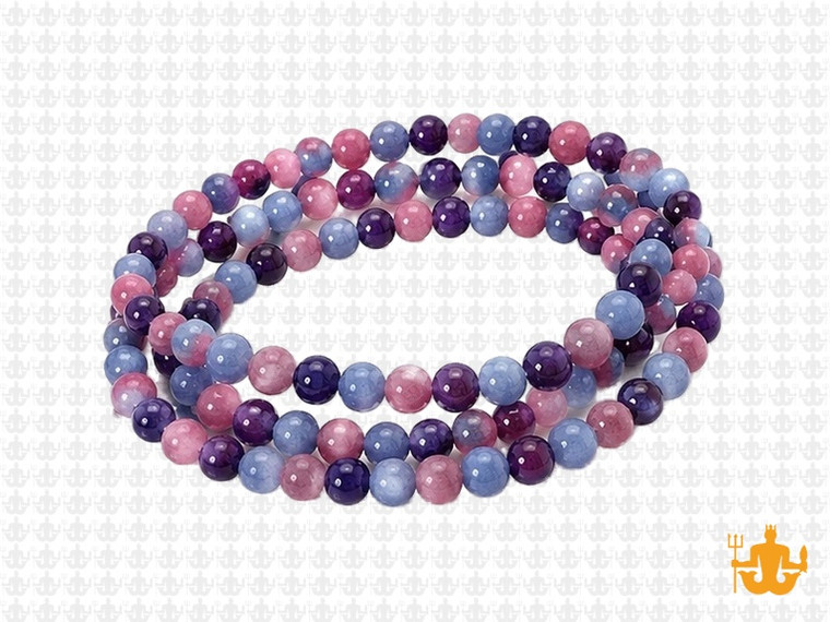 4mm Sunstone, Aquamarine & Amethyst Round Beads 15.5" natural [4r77]