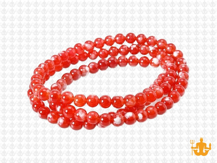 4mm Red Dot Agate Beads 15.5" dyed [4g5r]