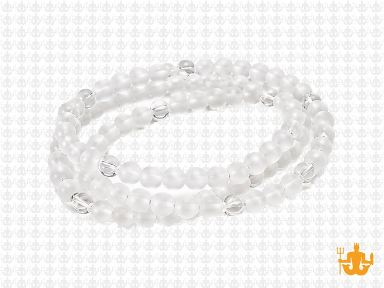 4mm Crystal Polish & Matte Round Beads 15.5" synthetic [4x14]