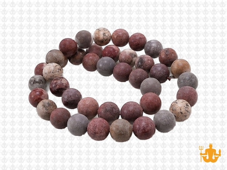 8mm Matte Leopard Skin Jasper Round Beads 15.5" natural [8b16m]