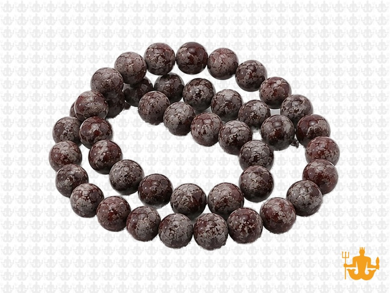8mm Matte Brown Snowflake Round Beads 15.5" natural [8b4m]