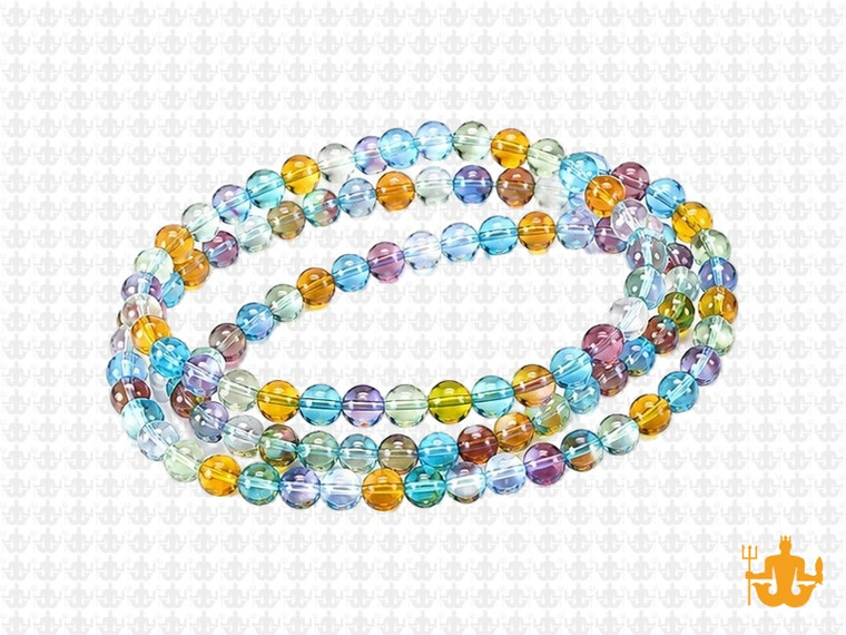 4mm Mix Quartz Round Beads 15.5" dyed [4x16]