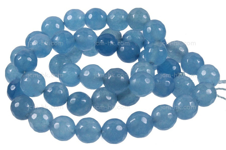 4mm Larimar Jade Faceted Round Beads 15.5" Natural Dyed [c4c57]