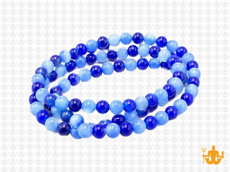 4mm Mix Blue Jade Round Beads 15.5" dyed [4x5]