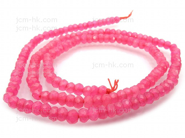 6mm Rhdoonite Jade Faceted Rondelle Beads 15.5" dyed [h6c54-6]