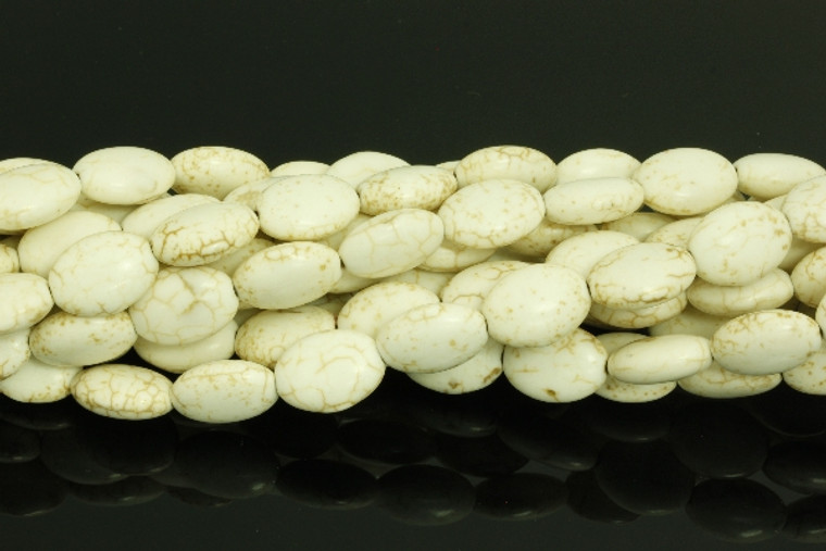 15x20mm White Magnesite Oval Beads 15.5" [t390w]