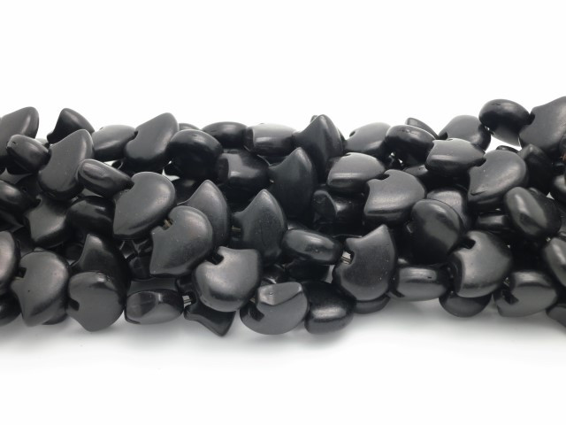 16x22mm Black Magnesite Zuni Bear Beads 15.5" [t478k]