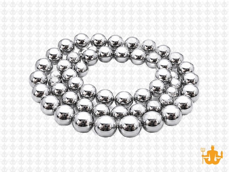 6mm Hematite Silver Round Beads 15.5" coated [6a21s]