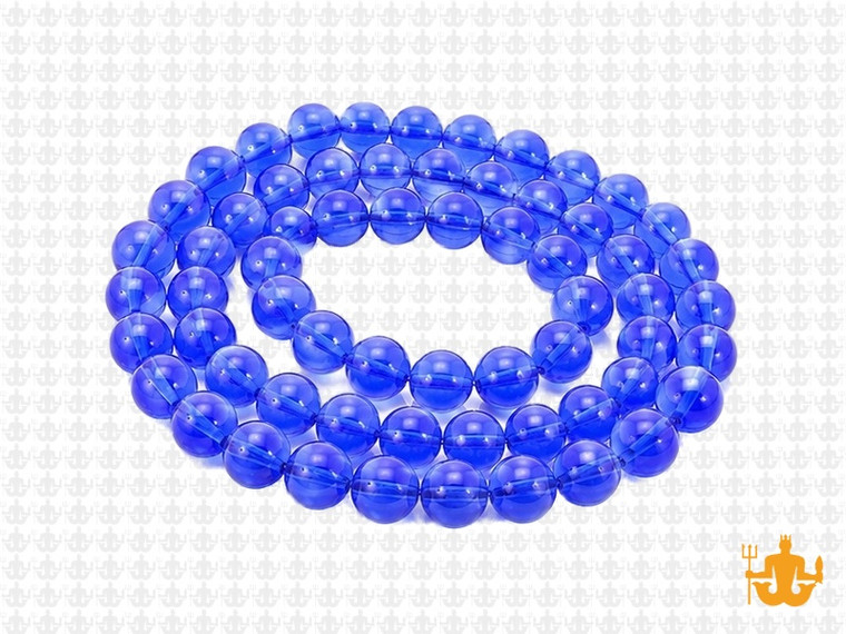 6mm Blue Quartz Round Beads 15.5" synthetic [6a36]