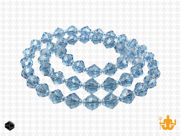 6mm Midnight Blue Glass Faceted Bicone About 50 Bead 11" [uc22a22]