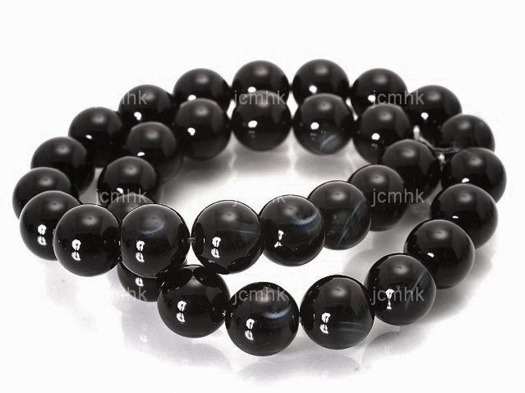 10mm Black Agate Round Beads 15.5" natural [10f16]