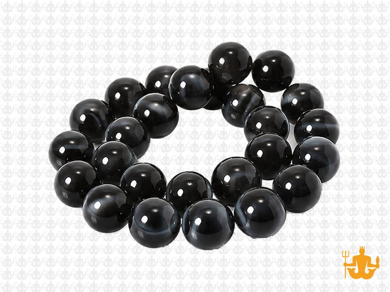10mm Black Agate Round Beads 15.5" natural [10f16]