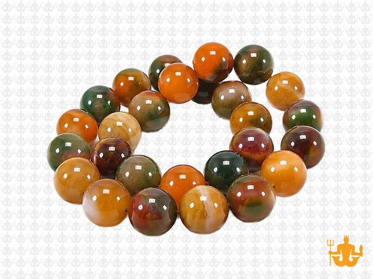 10mm Fusion Banded Agate Round Beads 15.5" dyed [10f28]