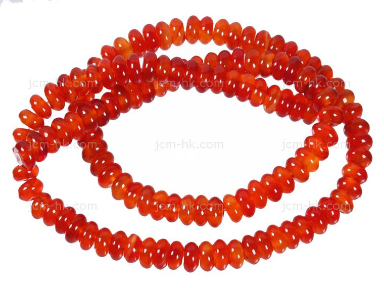 4mm Carnelian Rondelle Beads 15.5" heated [h3d17-4]