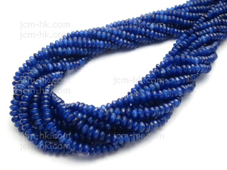 4mm Lapis Jade Faceted Rondelle Beads 15.5" dyed [h6b74-4]