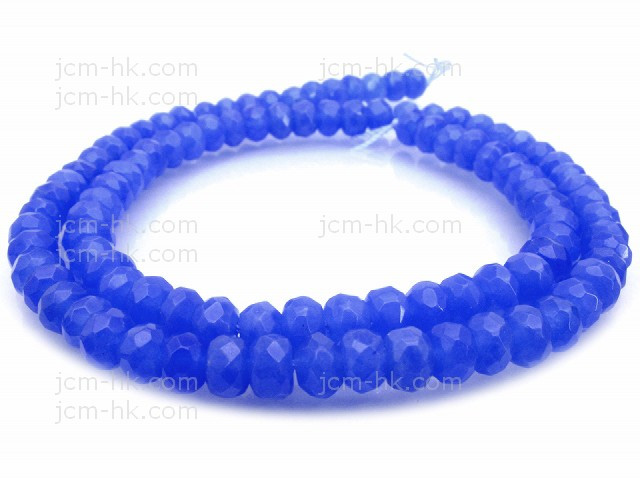 6mm Lapis Jade Faceted Rondelle Beads 15.5" Natural Dyed. dyed [h6b74-6]