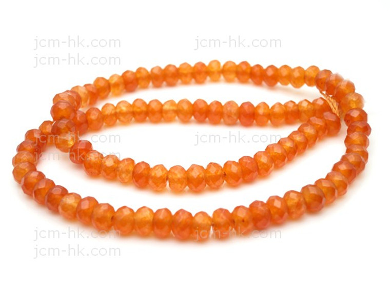 6mm Apricot Jade Faceted Rondelle Beads 15.5" dyed [h6c59-6]