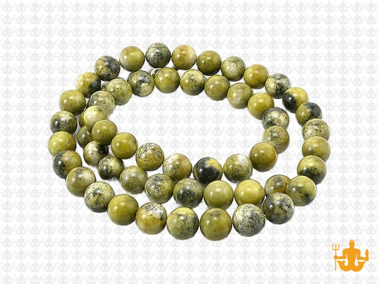 6mm Yellow Serpentine Round Beads 15.5" natural [6b33]