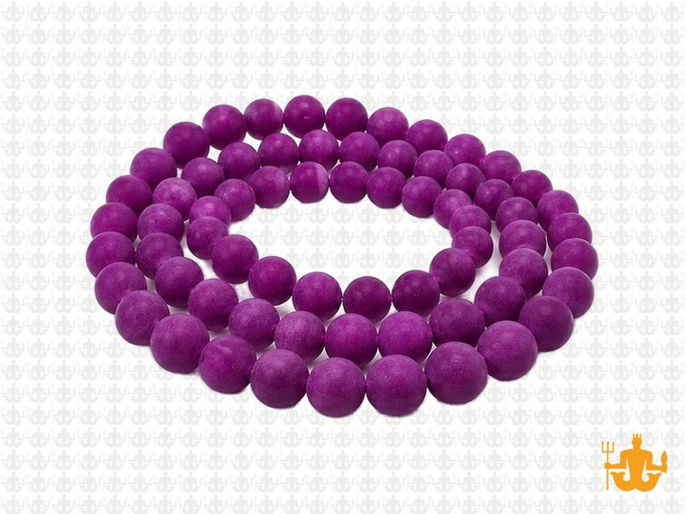 6mm Matte Purple Jade Round Beads 15.5" dyed [6b72m]