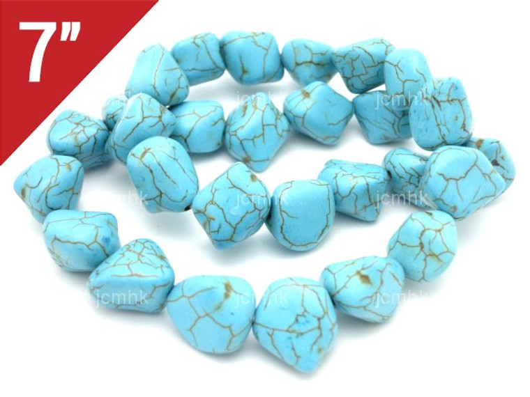 12-16mm Turquoise Nugget 7" [it9b16c]