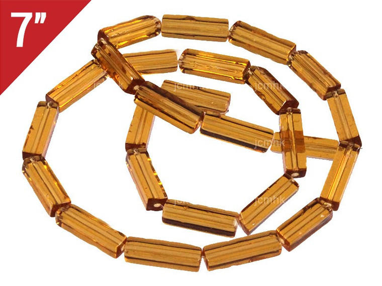 4x13mm Citrine Cube Loose Beads 7" synthetic [iu81a7]