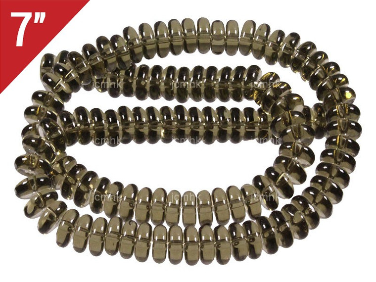 8mm Smoky Topaz Rondelle Loose Beads 7" synthetic [iu90a8]