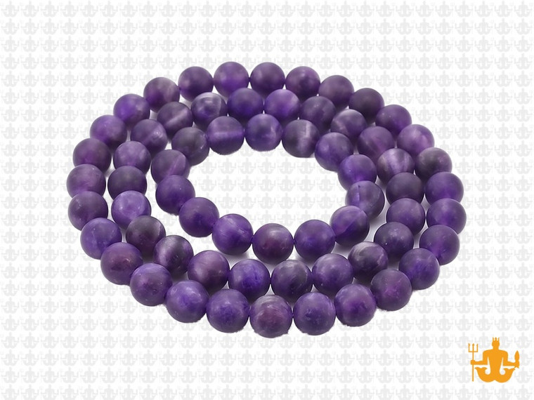6mm Matte Amethyst Round Beads 15.5" dyed [6d11m]