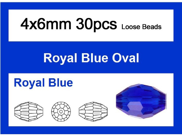 4x6mm Sapphire Crystal Faceted Rice Loose Beads 30pcs. [iuc11a14]