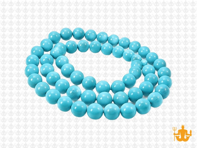 6mm Blue Turquoise Round Beads 15.5" stabilized [6d24]